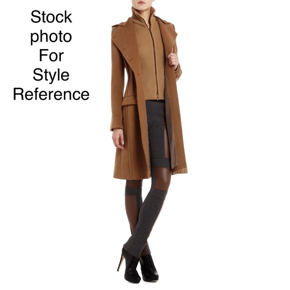 BCBG Maxazria Murdock Olive Green High Neck Military style Coat Size XS - Picture 12 of 13